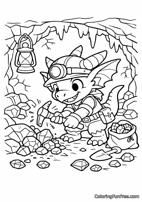 Tiny kobold digging for gems