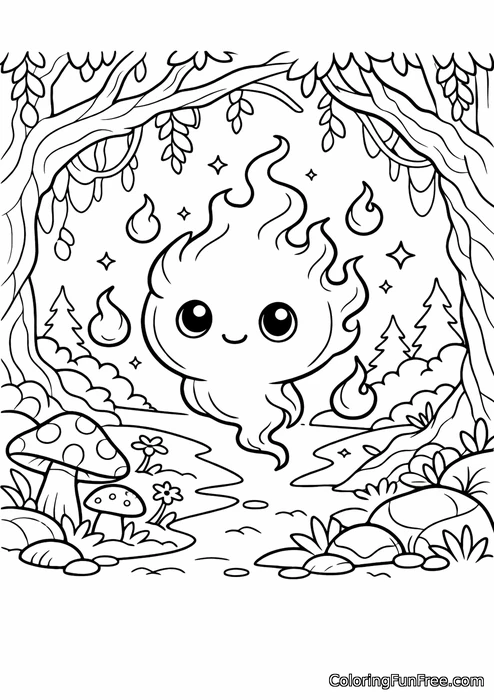 Tiny will o wisp floating