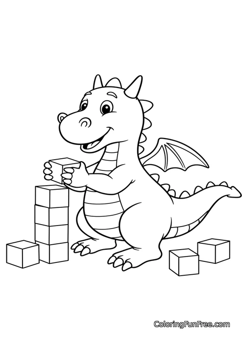 Dragon building with blocks