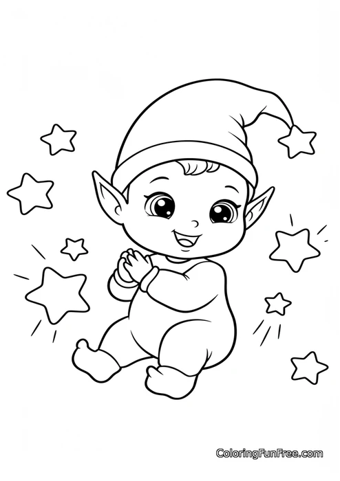 Baby elf with sparkling stars