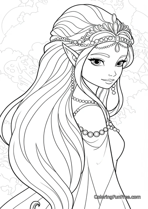 Elegant elf princess portrait