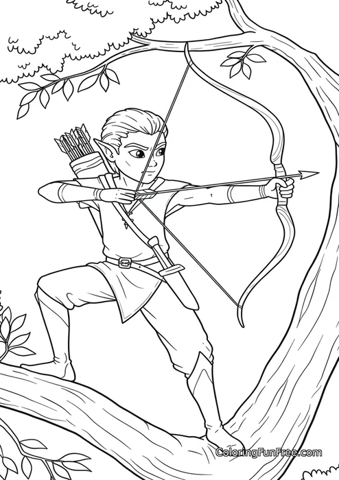 Elf archer in tree