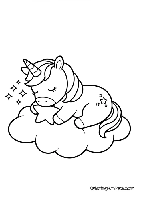 Unicorn sleeping with star