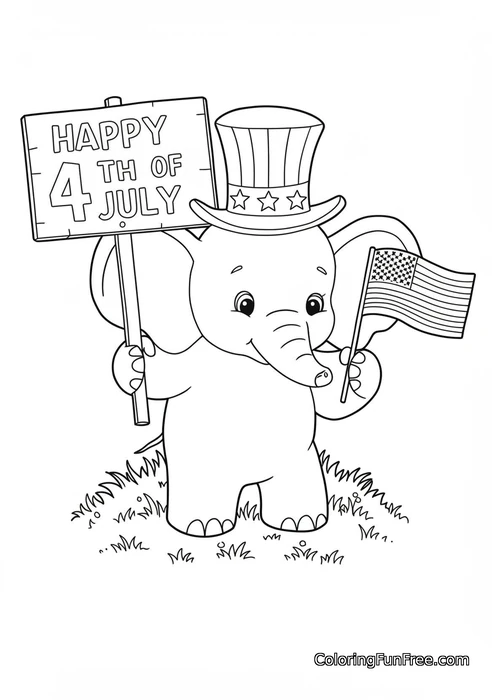 Elephant with uncle sam hat