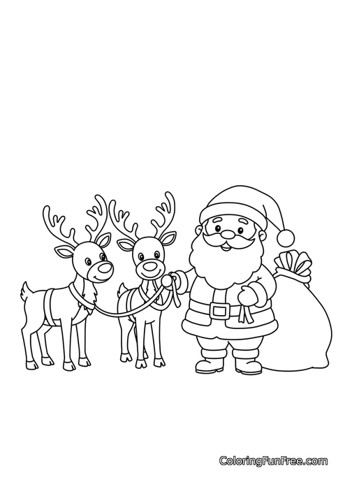 Santa with reindeer