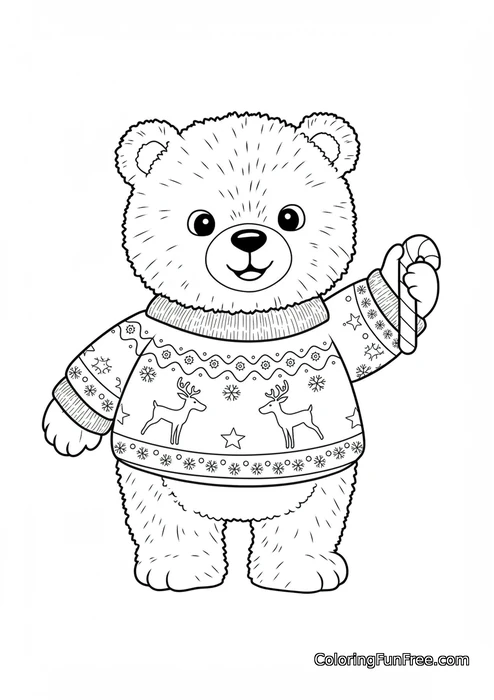 Teddy with candy cane