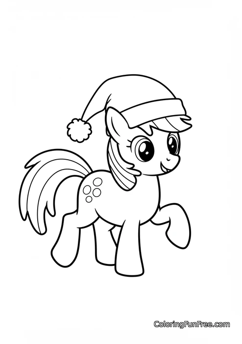 Unicorn in christmas hat