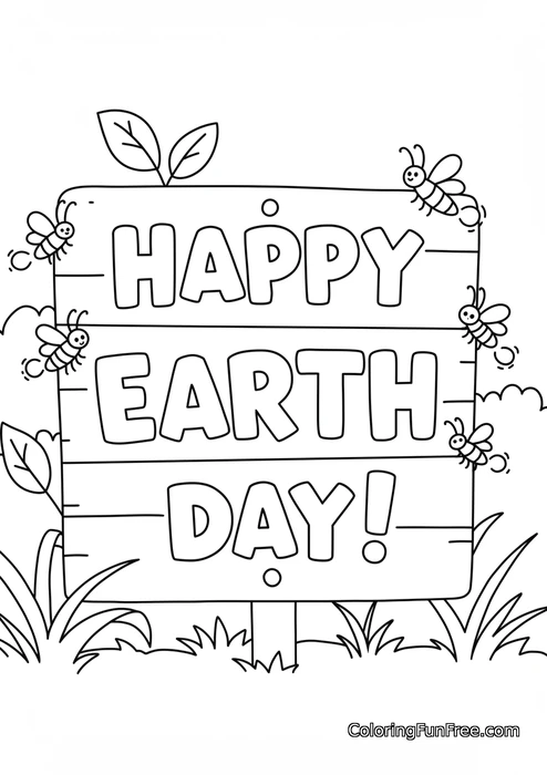 Happy Earth day sign
