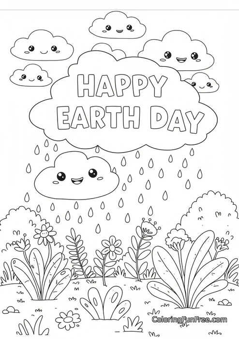 Raining clouds over flowers