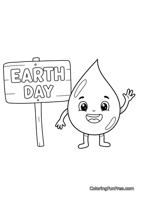 Water drop character