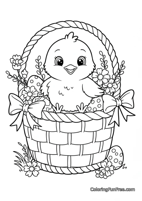Chick in Easter basket