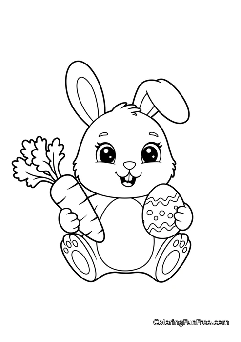 Cute bunny sitting with carrot