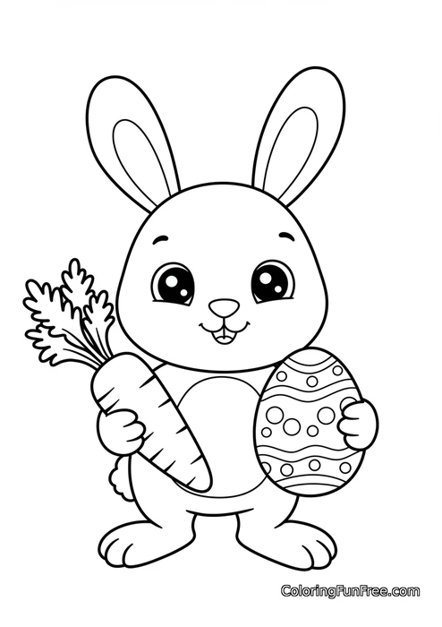 Cute bunny standing with carrot