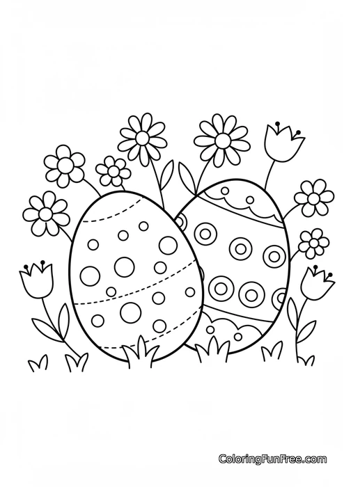 Two decorated Easter eggs