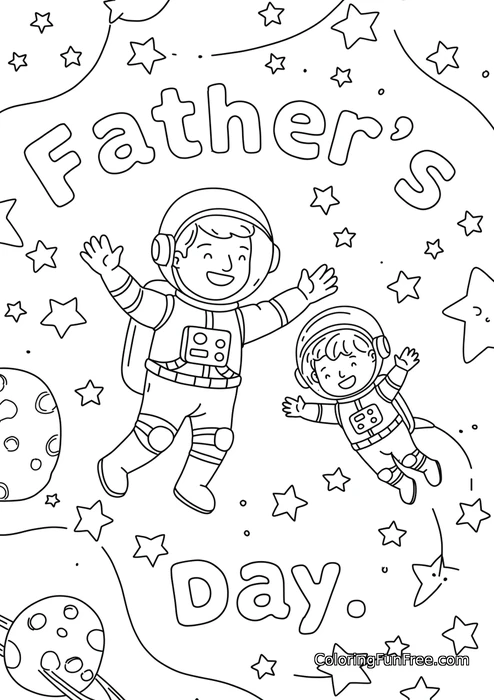 Astronaut dad and child