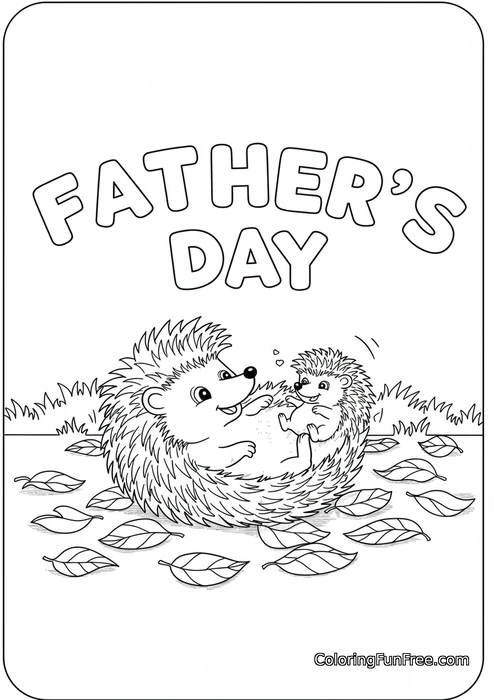 Hedgehog dad and baby