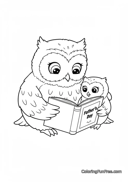 Owl and owlet reading