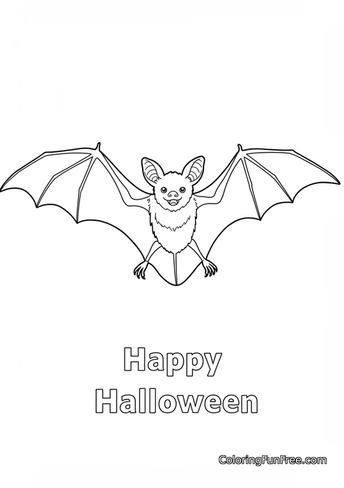 Flying bat happy halloween