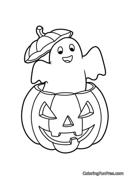 Ghost popping out of jack o'lantern