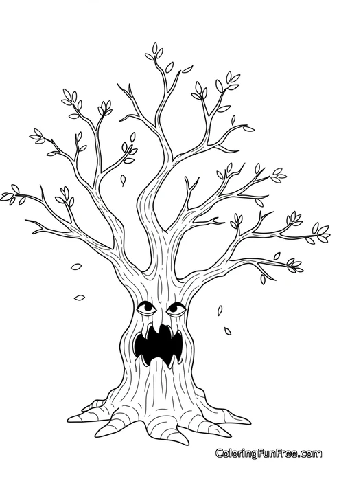 Spooky tree with face