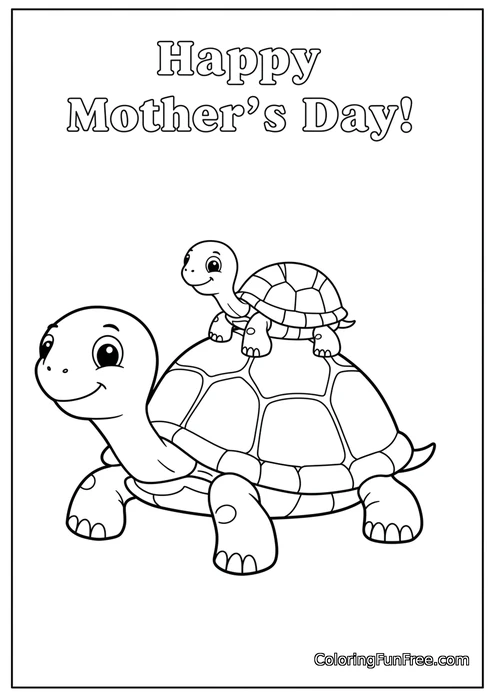 Mother turtle and baby