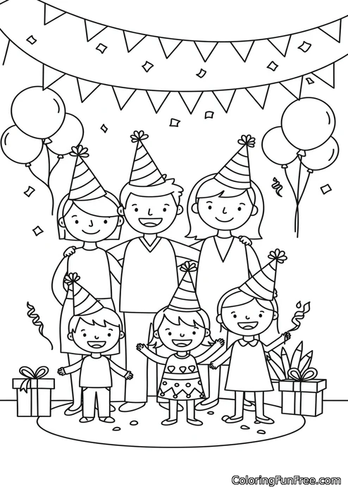 Kids party table balloons