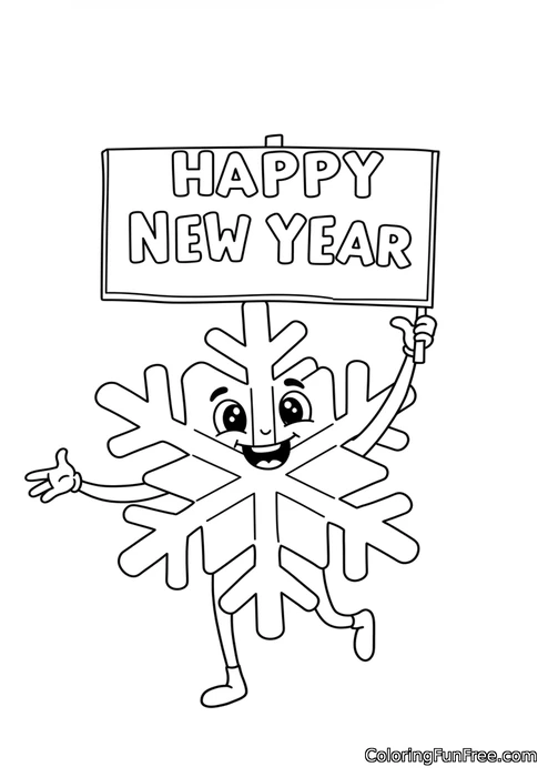 Snowflake with happy new year