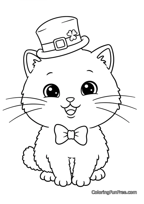 Cute kitten with leprechaun