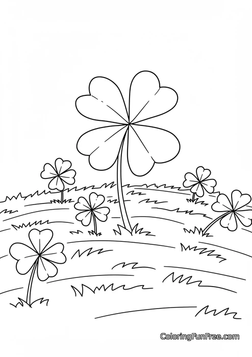 Field of four leaf clovers