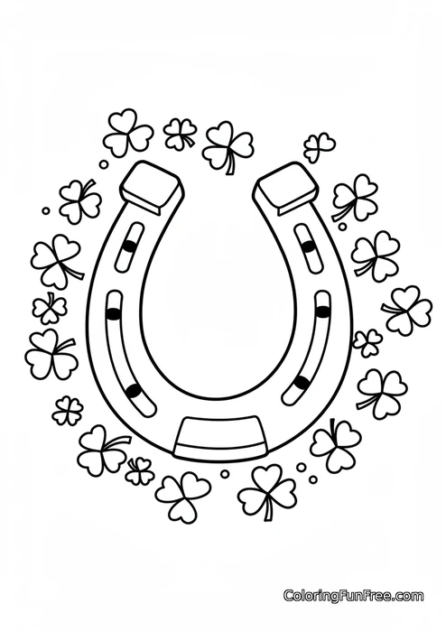 Horseshoe with shamrocks