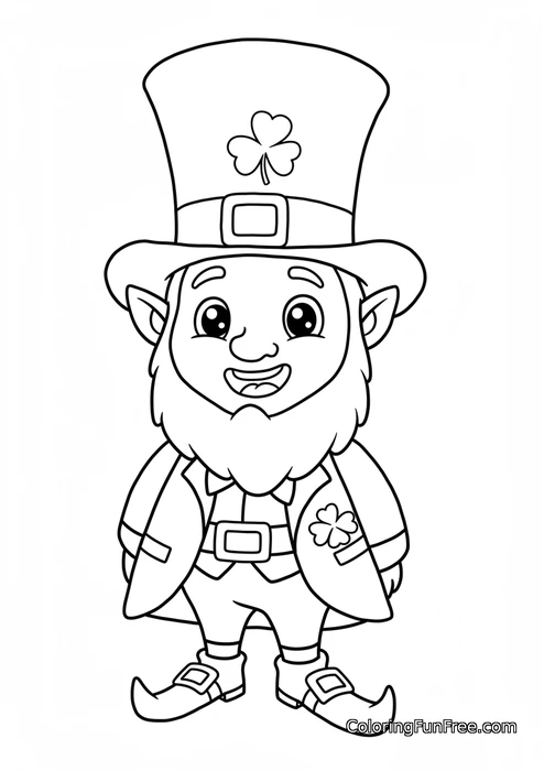 Leprechaun with shamrocks