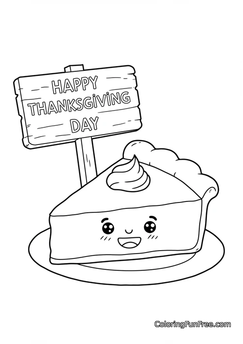 Pie Slice Cute Face Sign