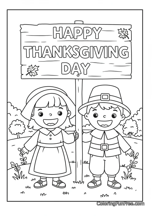 Pilgrim Boy Girl Sign