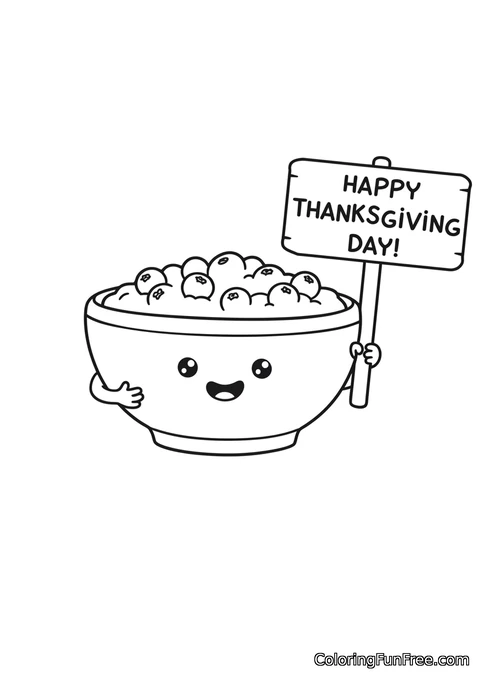 Cranberry Bowl Cute Face Sign