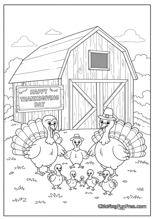 Turkey Family Barn Sign