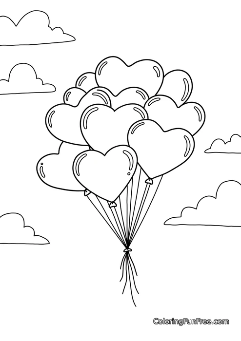 Bunch heart balloons