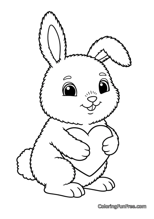 Bunny holding heart