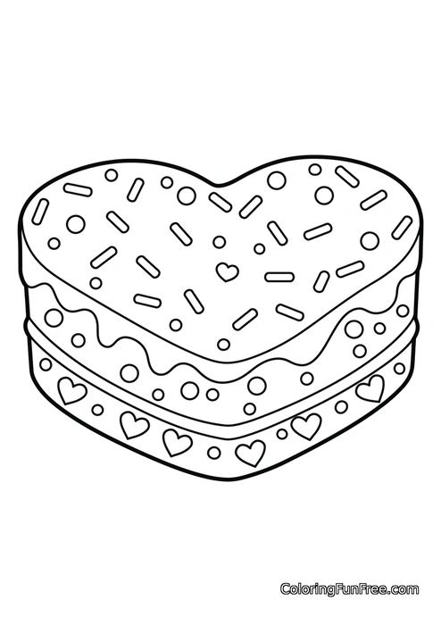 Heart shaped cake sprinkles