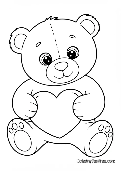 Teddy bear holding heart