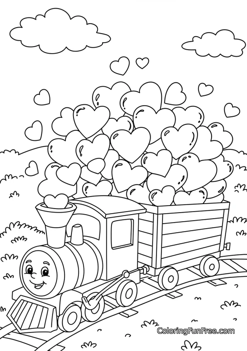 Train carrying hearts