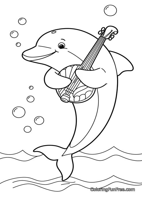Dolphin playing musical instrument