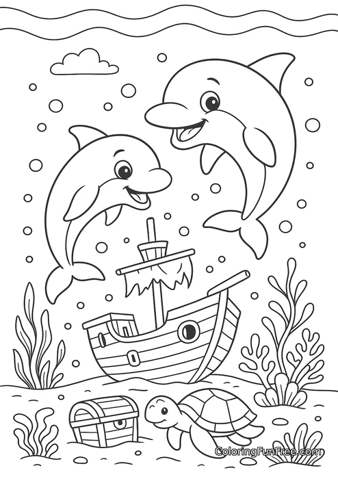 Dolphins sunken ship