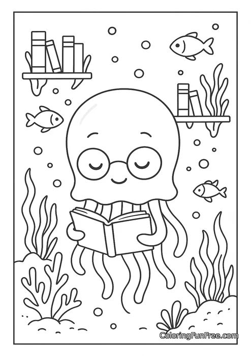 Jellyfish reading book