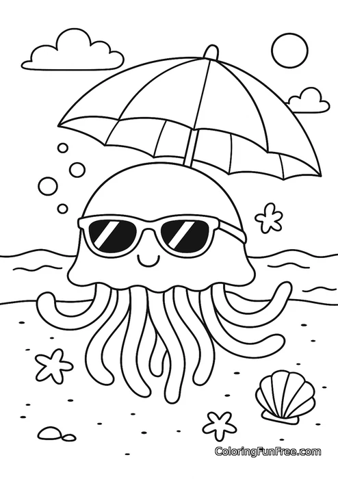 Jellyfish with sunglasses