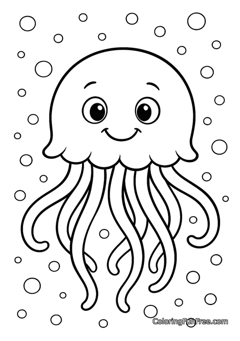 Simple jellyfish with bubbles