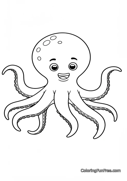 Simple smiling octopus
