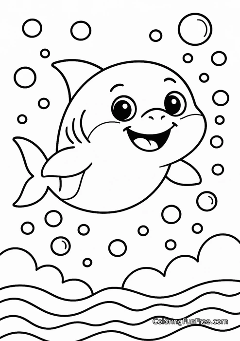 Baby shark with bubbles