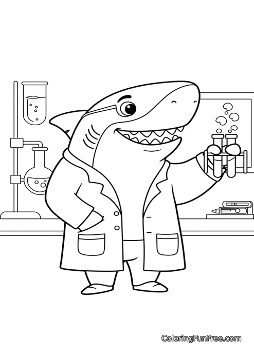 Scientist shark in lab