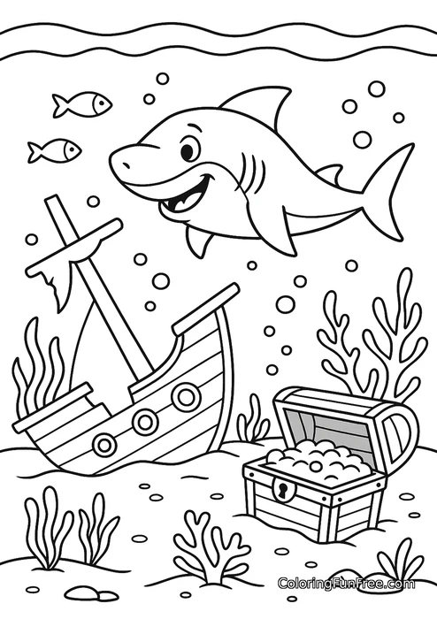 Shark sunken ship treasure