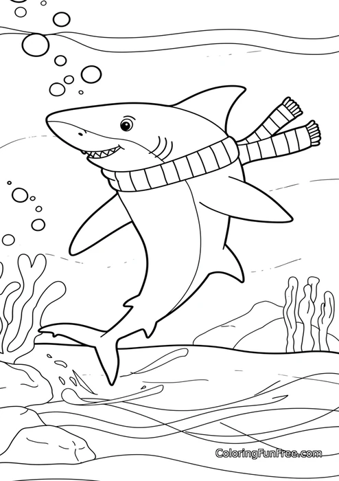 Shark wearing scarf underwater